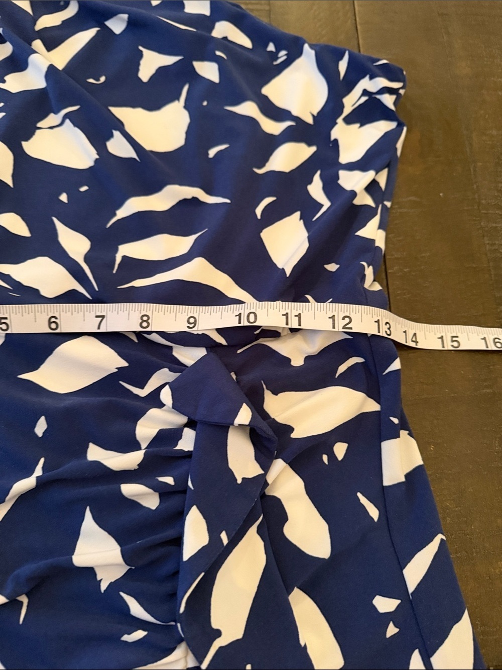 Principles by Ben de Lisi One-Shoulder Navy and White Abstract Print Dress - Picture 7 of 10
